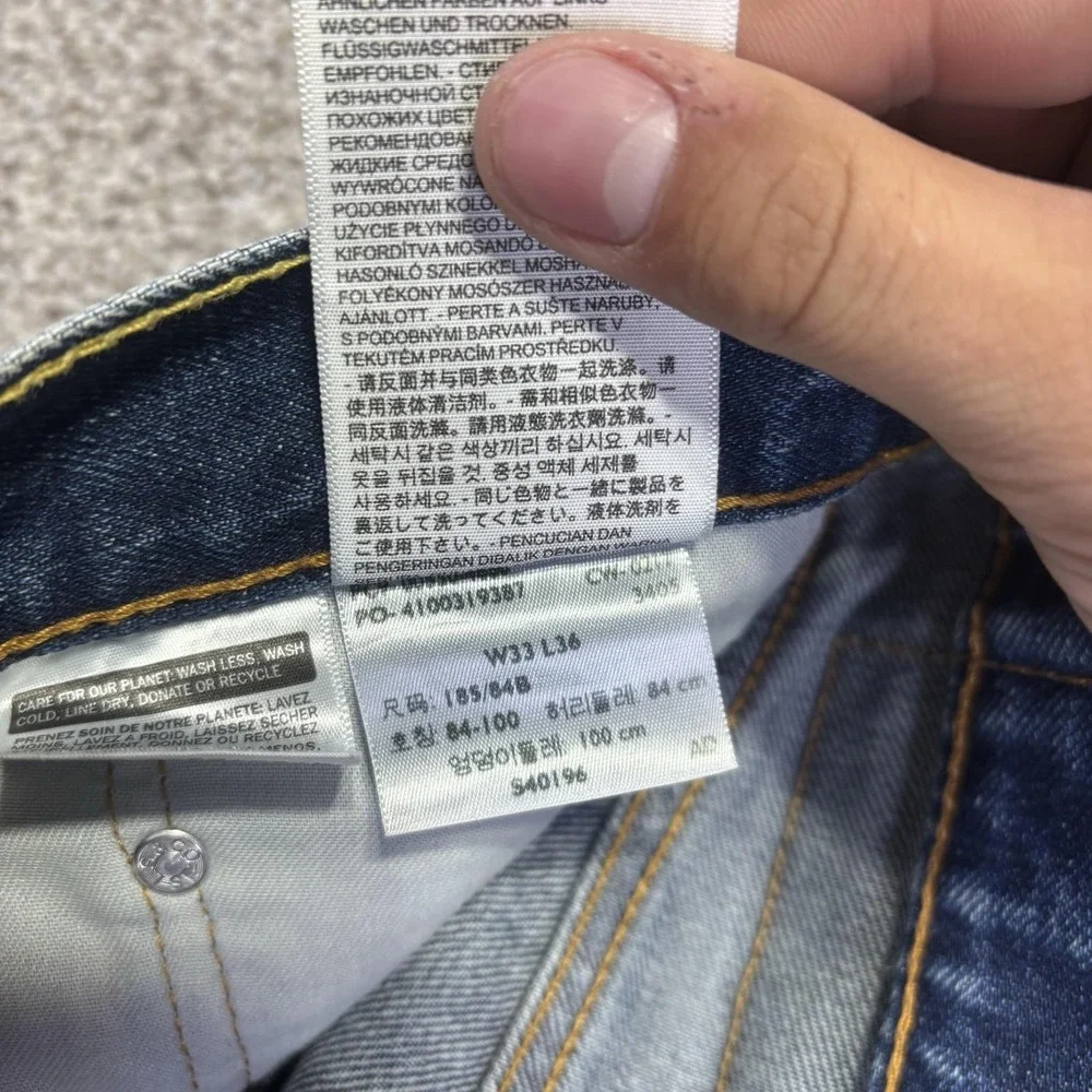 Levis 550 Jeans Mens 33x36 Blue Medium Wash Relaxed Tapered Denim Pants Casual